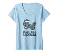 Donna Taste Like Fascism Grunge Protest Design con Boot Bite Maglietta con Collo a V