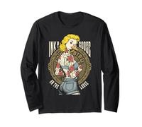 Donna Tatuata Inked Girl Inky Goose sul Pinup Sciolto Maglia a Manica