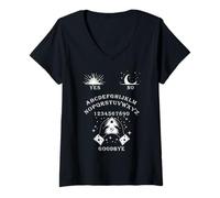 Donna Tavola Ouija Gothic Ouija Pagan Satanic Ghost Bait Halloween Maglietta con Collo a V