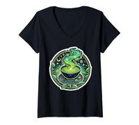 Donna Tazza cosmica Matcha tè Verde Dreamscape Maglietta con Collo a V