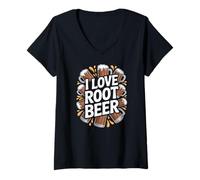 Donna Tazza da Birra I Love Root Celebration Maglietta con Collo a V