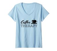 Donna Tazza da caffè Coffee Therapy, Design umoristico, Look Maglietta con Collo a V