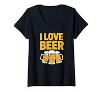Donna Tazza di Birra I Love Cheers Celebration Maglietta con Collo a V