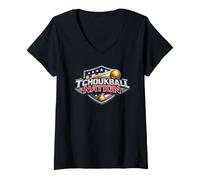 Donna Tchoukball Nation del Giocatore di Sport di Squadra della Maglietta con Collo a V