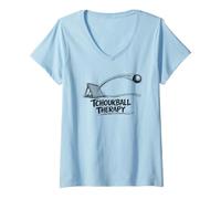 Donna Tchoukball Therapy del Giocatore di Sport di Squadra della Maglietta con Collo a V