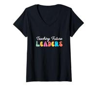 Donna Teaching Future Leaders Kindergarten & Elementary School Maglietta con Collo a V