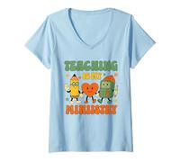 Donna Teaching Is My Ministry Christian Teacher Maglietta con Collo a V