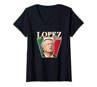 Donna Team AMLO Vive en el Corazón del Pueblo - Mexican History Maglietta con Collo a V