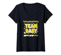 Donna Team Baby Nuovi Genitori Maglietta con Collo a V