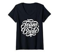 Donna Team Bride Wedding Party Addio al Nubilato Crew Maglietta con Collo a V