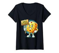 Donna Team Cheese, Amante del cibo, Umorismo di cucina, Mascotte da latte Maglietta con Collo a V