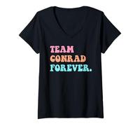 Donna Team Conrad Forever Retro Groovy Maglietta con Collo a V