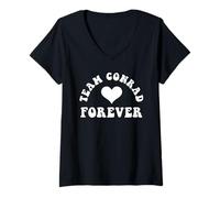Donna Team Conrad Forever Retro Groovy Maglietta con Collo a V