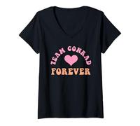 Donna Team Conrad Forever Retro Groovy Maglietta con Collo a V