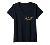 Donna Team di Ematologia e Oncologia Infermiera Professionale Maglietta con Collo a V