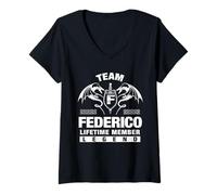 Donna Team FEDERICO - Regali per i membri a vita Maglietta con Collo a V