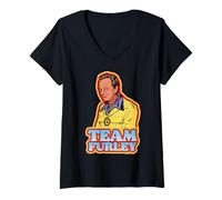 Donna Team Furley Three's Company Vintage TV Retro 80s Maglietta con Collo a V