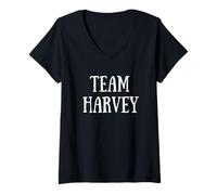 Donna Team Harvey Family Name Harvey Last Name Maglietta con Collo a V