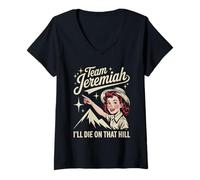 Donna Team Jeremiah I'll Die On That Hill Jeremiah Team Escursioni Maglietta con Collo a V