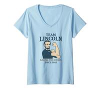 Donna Team Lincoln - Union Strong dal 1861 Abraham Lincoln Maglietta con Collo a V