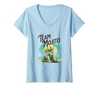 Donna Team Mojito, Mojito Cocktail Addio al Nubilato Maglietta con Collo a V