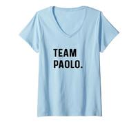 Donna Team Paolo - Nome - Cognome Maglietta con Collo a V