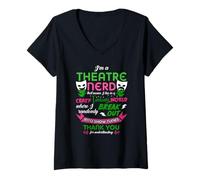 Donna Teatro Nerd Uomini Donne Bambini Divertente Teatro Maglietta con Collo a V