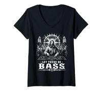 Donna Techno House Electro Minimal Goa Psy Trance Acid Rave DnB Maglietta con Collo a V