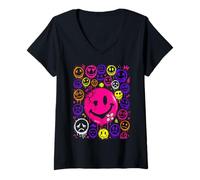 Donna Techno House Electro Minimal Goa Psy Trance Electronic Music Maglietta con Collo a V
