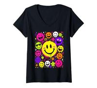 Donna Techno House Electro Minimal Goa Psy Trance Electronic Music Maglietta con Collo a V