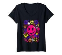 Donna Techno House Electro Minimal Goa Psy Trance Electronic Music Maglietta con Collo a V