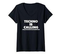 Donna Techno Is Calling, Music, Techno Berlin, Techno Music Maglietta con Collo a V