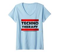 Donna "Techno Therapy", Music, Techno Music Maglietta con Collo a V