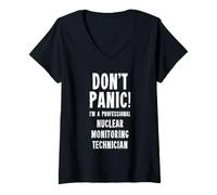Donna Tecnico di monitoraggio Nucleare Maglietta con Collo a V