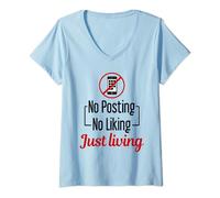 Donna Tecnologia Break Screen Free Time Offline Digital Detox Maglietta con Collo a V