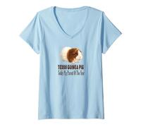 Donna Teddy Guinea Pig Genitore dell'anno, Grazioso Design Cavy Maglietta con Collo a V