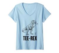 Donna Tee Rex - Divertente Golfista con Scritta Dinosaur T-Rex Golfing Maglietta con Collo a V