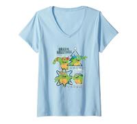 Donna Teenage Mutant Ninja Turtles Christmas Green Greetings Maglietta con Collo a V