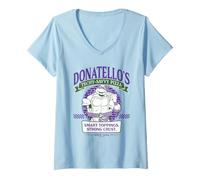 Donna Teenage Mutant Ninja Turtles Donatello's Tech Savvy Pizza Maglietta con Collo a V