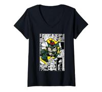 Donna Teenage Mutant Ninja Turtles Leaping Panels Maglietta con Collo a V