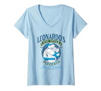 Donna Teenage Mutant Ninja Turtles Leonardo's Pizzeria Maglietta con Collo a V