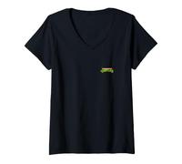 Donna Teenage Mutant Ninja Turtles Logo & Bros Black Front Back Maglietta con Collo a V