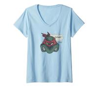 Donna Teenage Mutant Ninja Turtles Roaarr Maglietta con Collo a V