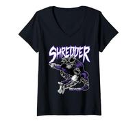 Donna Teenage Mutant Ninja Turtles Shredder Maglietta con Collo a V
