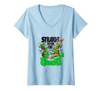 Donna Teenage Mutant Ninja Turtles Straight from The Sewers Maglietta con Collo a V