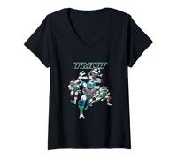 Donna Teenage Mutant Ninja Turtles TMNT Heroes In A Half Shell Maglietta con Collo a V