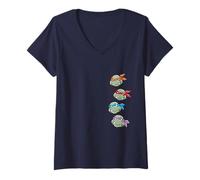Donna Teenage Mutant Ninja Turtles With Attitude Graphic Maglietta con Collo a V
