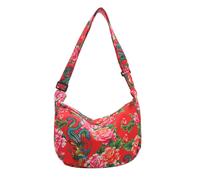Donna Tela Borsa Grande Capacità Stile Etnico Fiore Ptinted Spalla a Tracolla