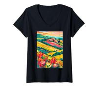 Donna Tema Maremma Art Italia Maglietta con Collo a V