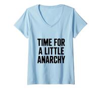 Donna Tempo per Un po 'di Umorismo anarchico Maglietta con Collo a V